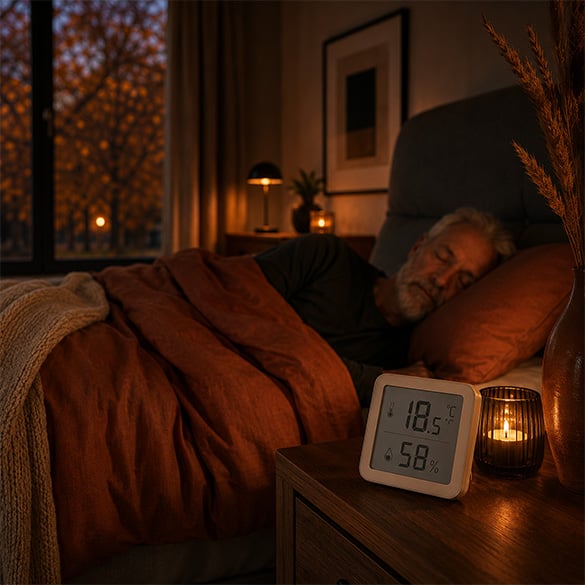 Herfst slaapkamer temperatuur sfeer